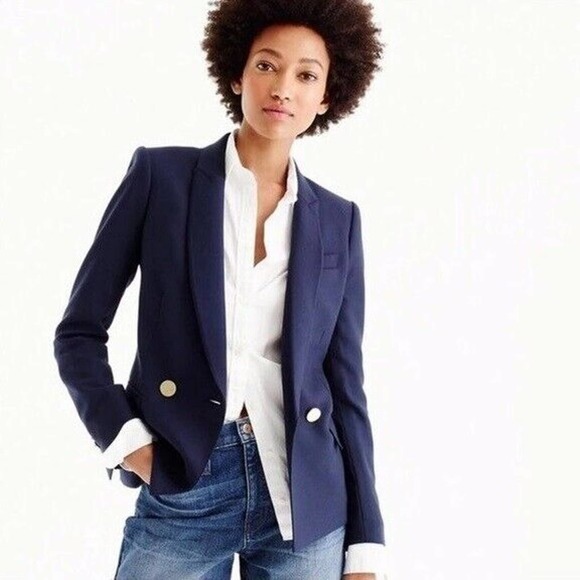 J. Crew Jackets & Blazers - NWT J. Crew Dover Blazer Suit Jacket Navy Blue G7102 Women's Size 6 H14488